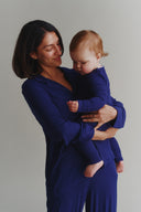 Children's Deep Navy Ribbed Bamboo Pyjamas | PLUSH