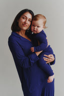 Children's Deep Navy Ribbed Bamboo Pyjamas | PLUSH