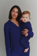 Children's Deep Navy Ribbed Bamboo Pyjamas | PLUSH