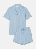 Luxury Blue Striped Women's Pyjama Shorts Set